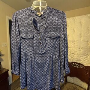 Dress-barn  Blue Patterned Blouse